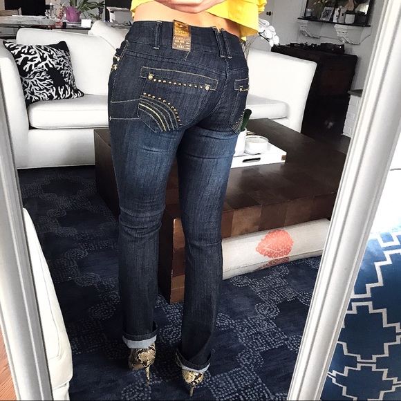 LAST ONE‼️ S/1 Dark Blue Jeans with Gold Trim 👖✨ - Picture 6 of 8
